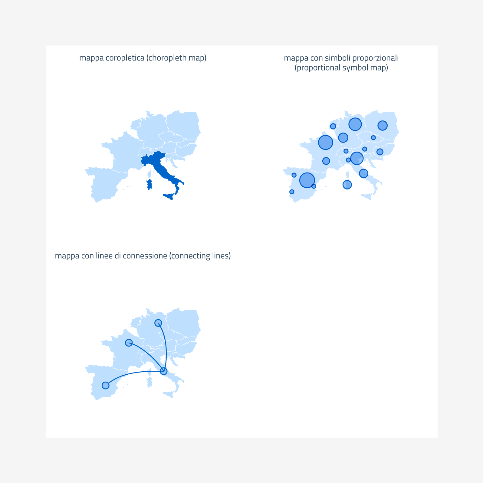 mappe tematiche: coropletica, con simboli proporzionali e con linee di connessione mappe tematiche: coropletica, con simboli proporzionali e con linee di connessione